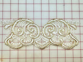 Applique - Gold Corded Lace Ivory Border Motif Dyeable!